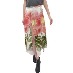 Flowers-102 Velour Split Maxi Skirt