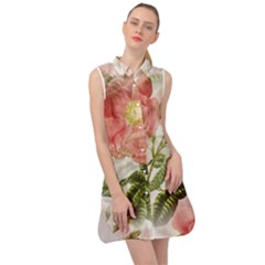 Flowers-102 Sleeveless Shirt Dress