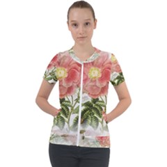 Flowers-102 Short Sleeve Zip Up Jacket