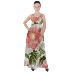 Flowers-102 Empire Waist Velour Maxi Dress