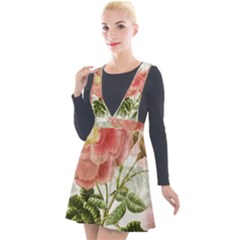 Flowers-102 Plunge Pinafore Velour Dress