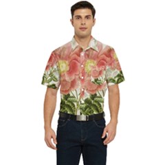 Flowers-102 Men s Short Sleeve Pocket Shirt 