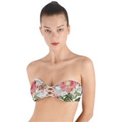 Flowers-102 Twist Bandeau Bikini Top