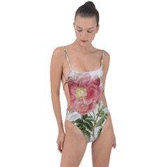 Flowers-102 Tie Strap One Piece Swimsuit