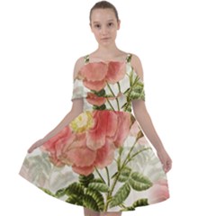 Flowers-102 Cut Out Shoulders Chiffon Dress