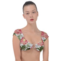Flowers-102 Cap Sleeve Ring Bikini Top