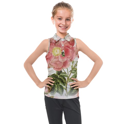 Flowers-102 Kids  Sleeveless Polo Tee by nateshop