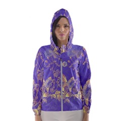 Flowers-103 Women s Hooded Windbreaker by nateshop