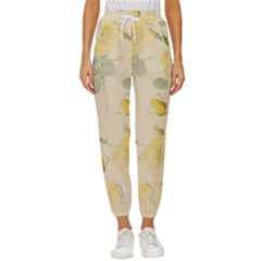 Flowers-104 Women s Cropped Drawstring Pants