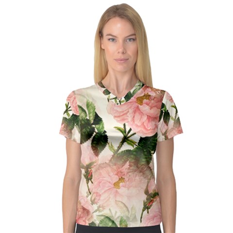 Flowers-105 V-neck Sport Mesh Tee by nateshop