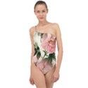 Flowers-105 Classic One Shoulder Swimsuit View1