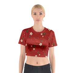 Flowers-106 Cotton Crop Top by nateshop