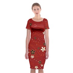 Flowers-106 Classic Short Sleeve Midi Dress by nateshop