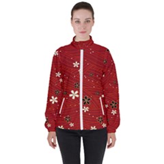 Flowers-106 Women s High Neck Windbreaker by nateshop