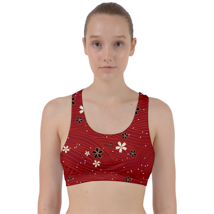 Flowers-106 Back Weave Sports Bra