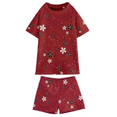 Flowers-106 Kids  Swim Tee And Shorts Set by nateshop