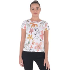 Flowers-107 Short Sleeve Sports Top  by nateshop