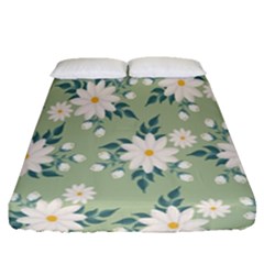 Flowers-108 Fitted Sheet (Queen Size)