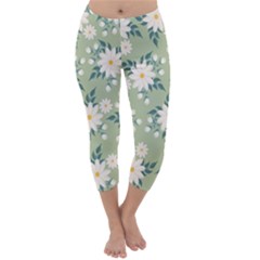 Flowers-108 Capri Winter Leggings 