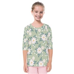 Flowers-108 Kids  Quarter Sleeve Raglan Tee