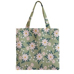 Flowers-108 Zipper Grocery Tote Bag