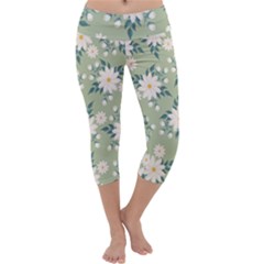 Flowers-108 Capri Yoga Leggings