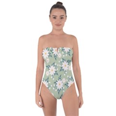 Flowers-108 Tie Back One Piece Swimsuit