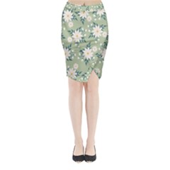 Flowers-108 Midi Wrap Pencil Skirt