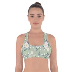 Flowers-108 Cross Back Sports Bra