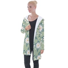 Flowers-108 Longline Hooded Cardigan