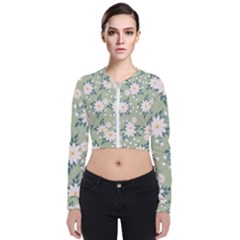 Flowers-108 Long Sleeve Zip Up Bomber Jacket