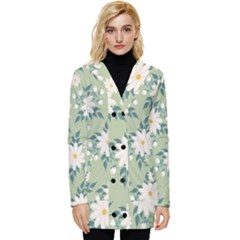 Flowers-108 Button Up Hooded Coat 