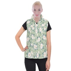 Flowers-108 Women s Button Up Vest