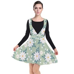 Flowers-108 Plunge Pinafore Dress