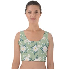 Flowers-108 Velvet Crop Top