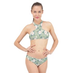 Flowers-108 High Neck Bikini Set