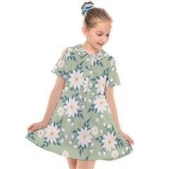 Flowers-108 Kids  Short Sleeve Shirt Dress