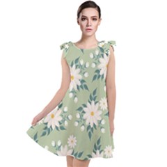 Flowers-108 Tie Up Tunic Dress by nateshop