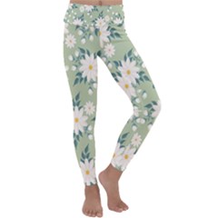 Flowers-108 Kids  Lightweight Velour Classic Yoga Leggings