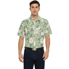 Flowers-108 Men s Short Sleeve Pocket Shirt 