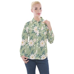 Flowers-108 Women s Long Sleeve Pocket Shirt