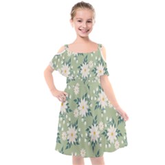 Flowers-108 Kids  Cut Out Shoulders Chiffon Dress