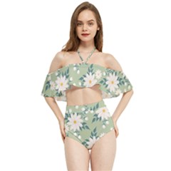 Flowers-108 Halter Flowy Bikini Set 