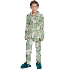 Flowers-108 Kids  Long Sleeve Velvet Pajamas Set