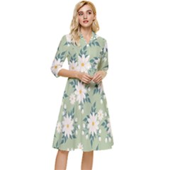 Flowers-108 Classy Knee Length Dress