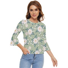 Flowers-108 Bell Sleeve Top