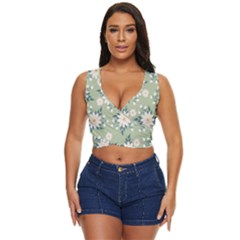 Flowers-108 Women s Sleeveless Wrap Top