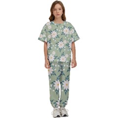 Flowers-108 Kids  Tee and Pants Sports Set