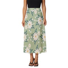 Flowers-108 Classic Midi Chiffon Skirt