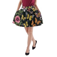 Flowers-109 A-line Pocket Skirt by nateshop